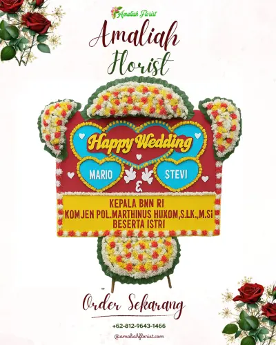 Karangan Papan Bunga Pernikahan di Wedding Venue Kementerian Pertanian Ri